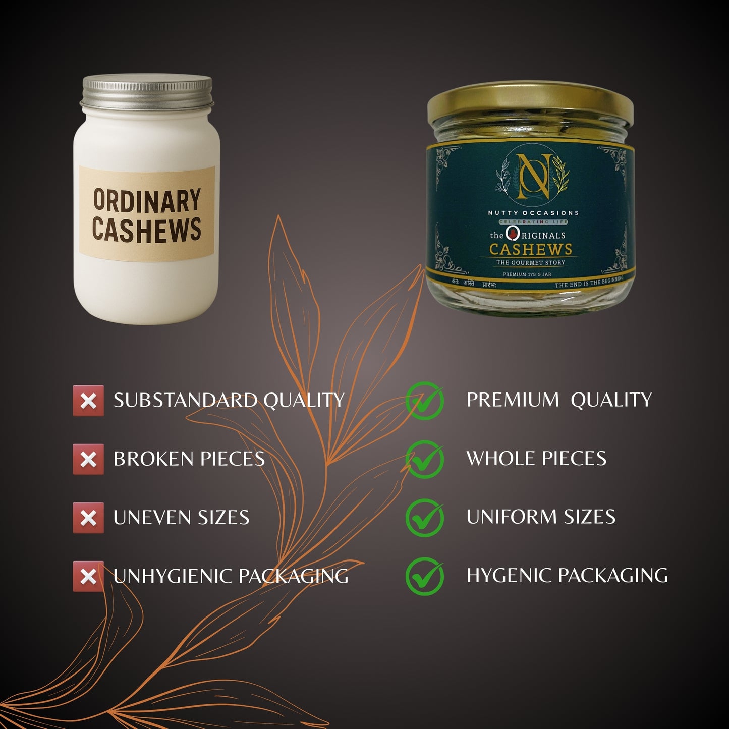 NUTTY OCCASIONS : Premium Whole Cashews - The Originals : Crunchy | nutritious rich in protein | magnesium and fiber | Naturally delicious | gluten-free | a healthy snack | luxury treat