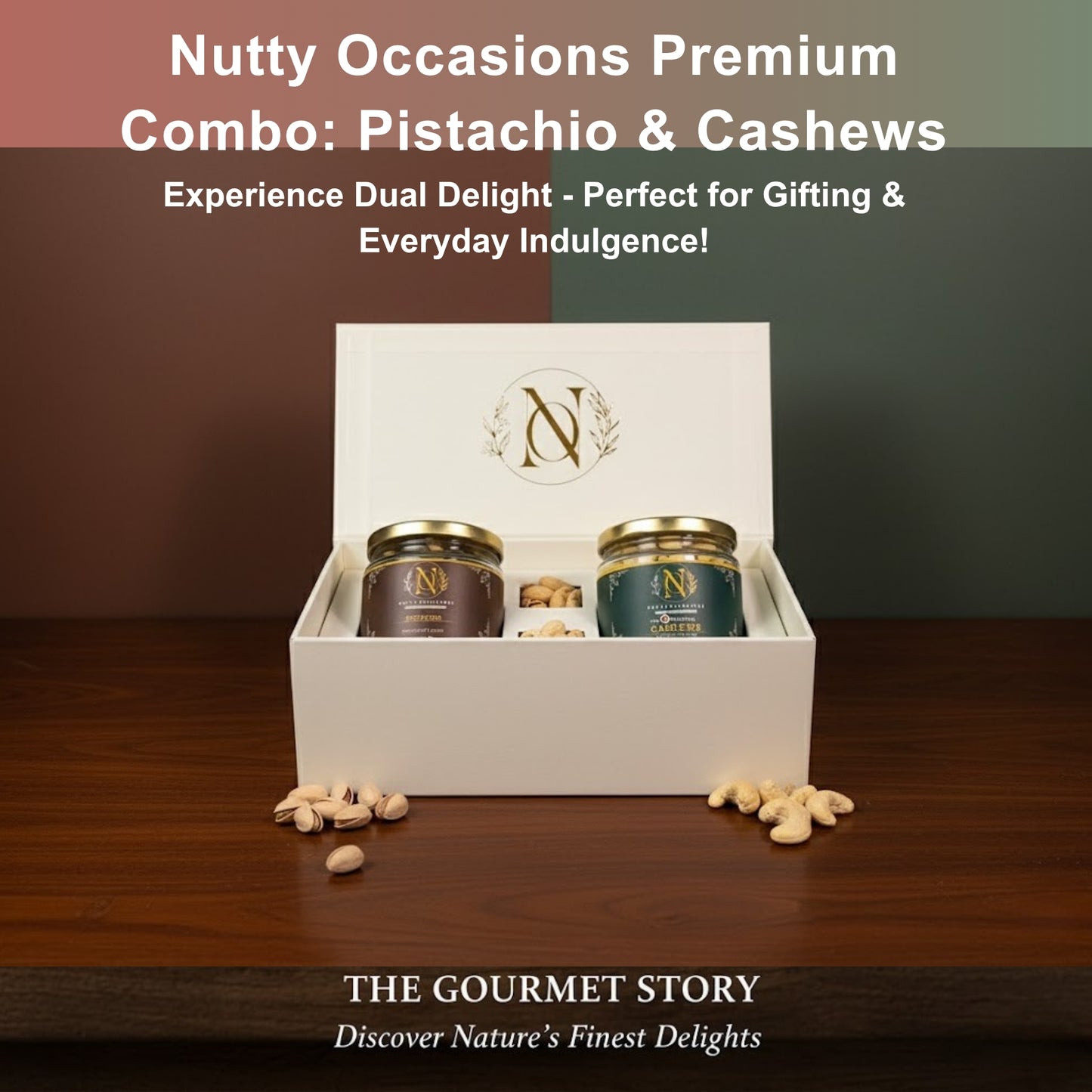 Nutty Occasions THE GOURMET STORY Pistachio & Cashew Combo - Crunchy, Premium Dry Fruits for Daily Wellness & Snacking, Perfect for Gift Hampers | 350 Grams