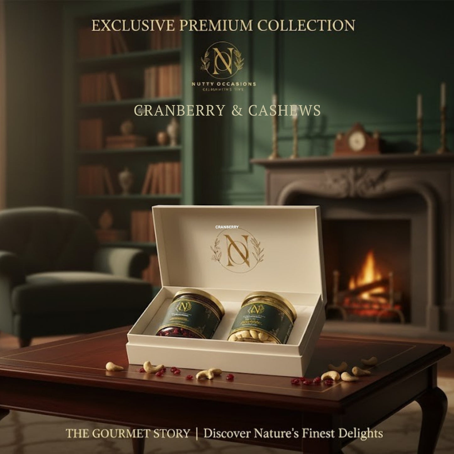 Nutty Occasions - Heirloom Harvest Cranberry & Cashews, Premium Handpicked Dry Fruit : 350 Grams