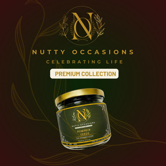Nutty Occasions : Premium Roasted Pumpkin Seeds– Healthy Protein-Rich Snack | Organic Hulled Pumpkin Seeds | Rich in Magnesium | Zinc & Iron | Perfect for Salads| Smoothies & Baking | 175 g Pack