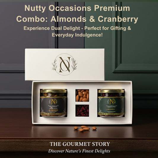 Nutty Occasions A++ Grade Almonds & Cranberry Duo - Heart Health & Brain Boost Snack Pack | 350 Grams