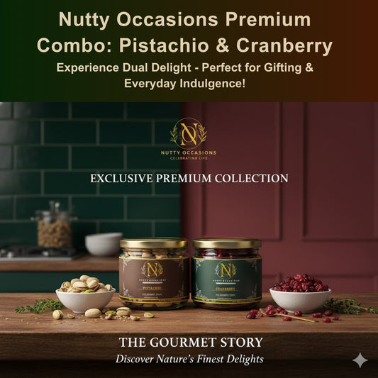 Nutty Occasions : Wellness Duo: A++ Pistachio Nuts & Antioxidant Cranberry Superfoods | 100% Natural, Reusable Jar | 350 Grams