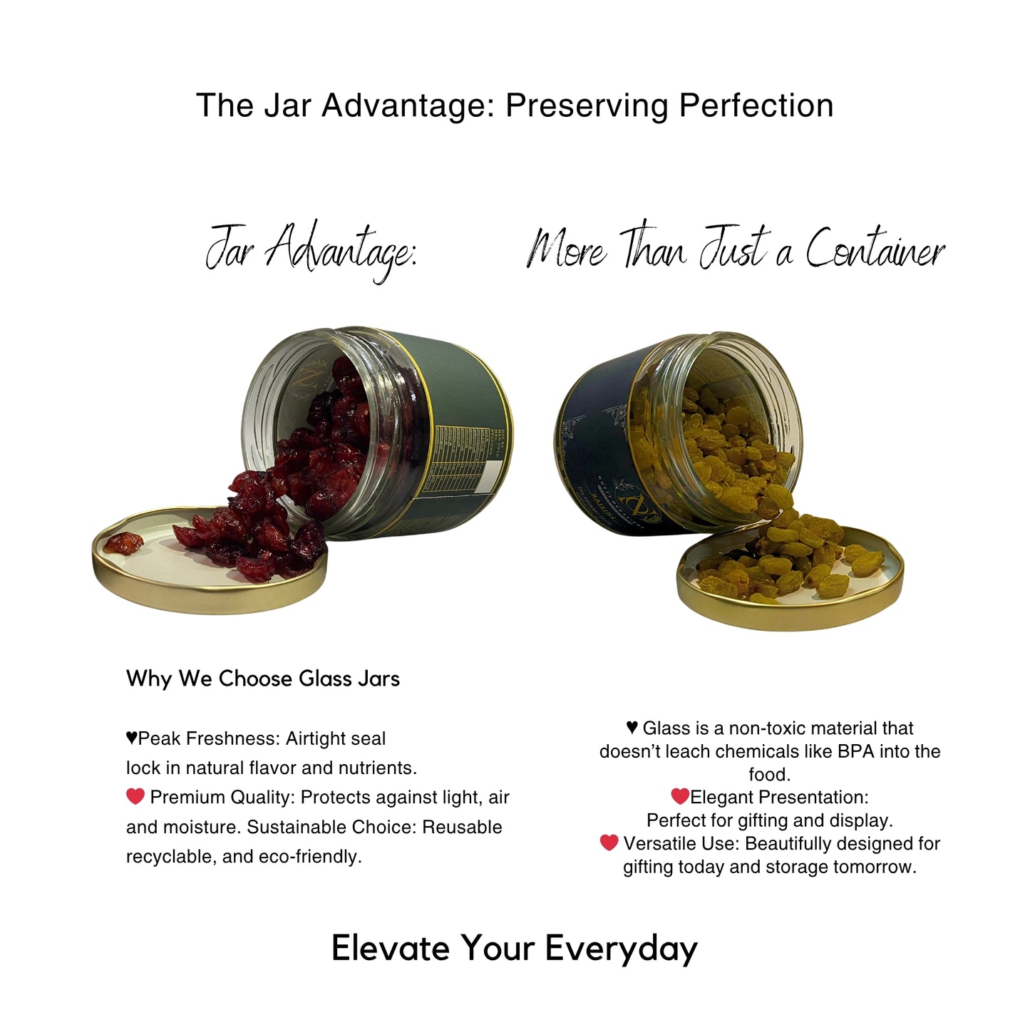 Nutty Occasions Gourmet Duo: Antioxidant-Rich Dried Cranberries & Golden Sweet Raisins | Premium Healthy Snack  | Heart Health & Digestive Aid | Airtight Reusable Glass Jars | 350 Grams