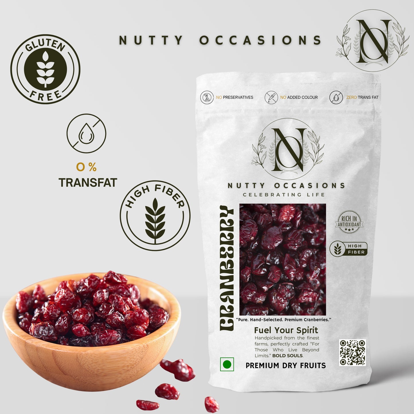Nutty Occasions - The Heirloom Artisan Duo Harvest Cranberry & Cashews, Premium Selection : 1 KG