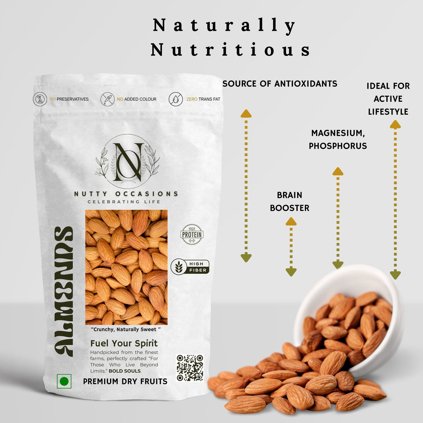 Nutty Occasions: Connoisseur’s Choice | 100% Pure Heart & Brain Boost Combo - Unpolished Almonds & Natural Pistachios in Reusable Zippers : 1 KG