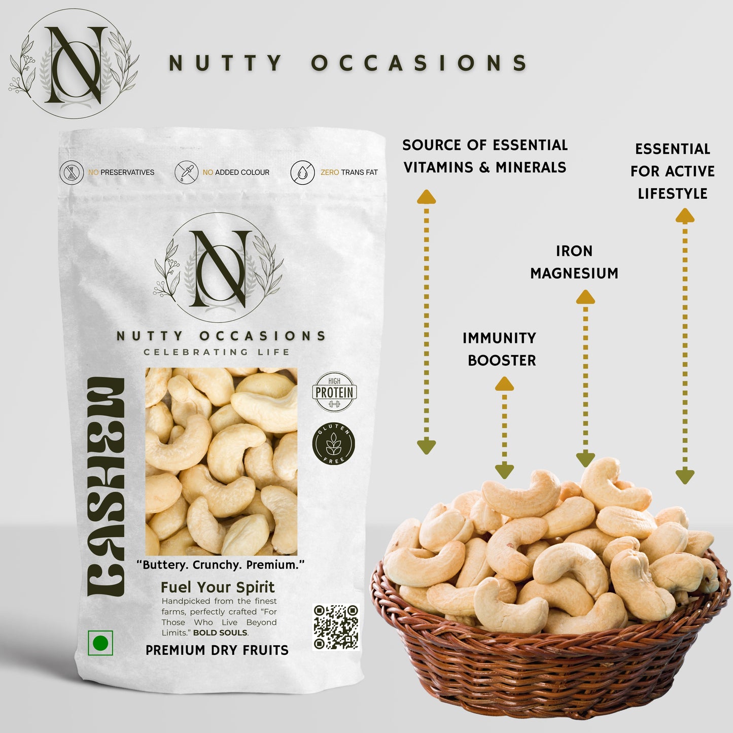 Nutty Occasions - The Heirloom Artisan Duo Harvest Cranberry & Cashews, Premium Selection : 1 KG