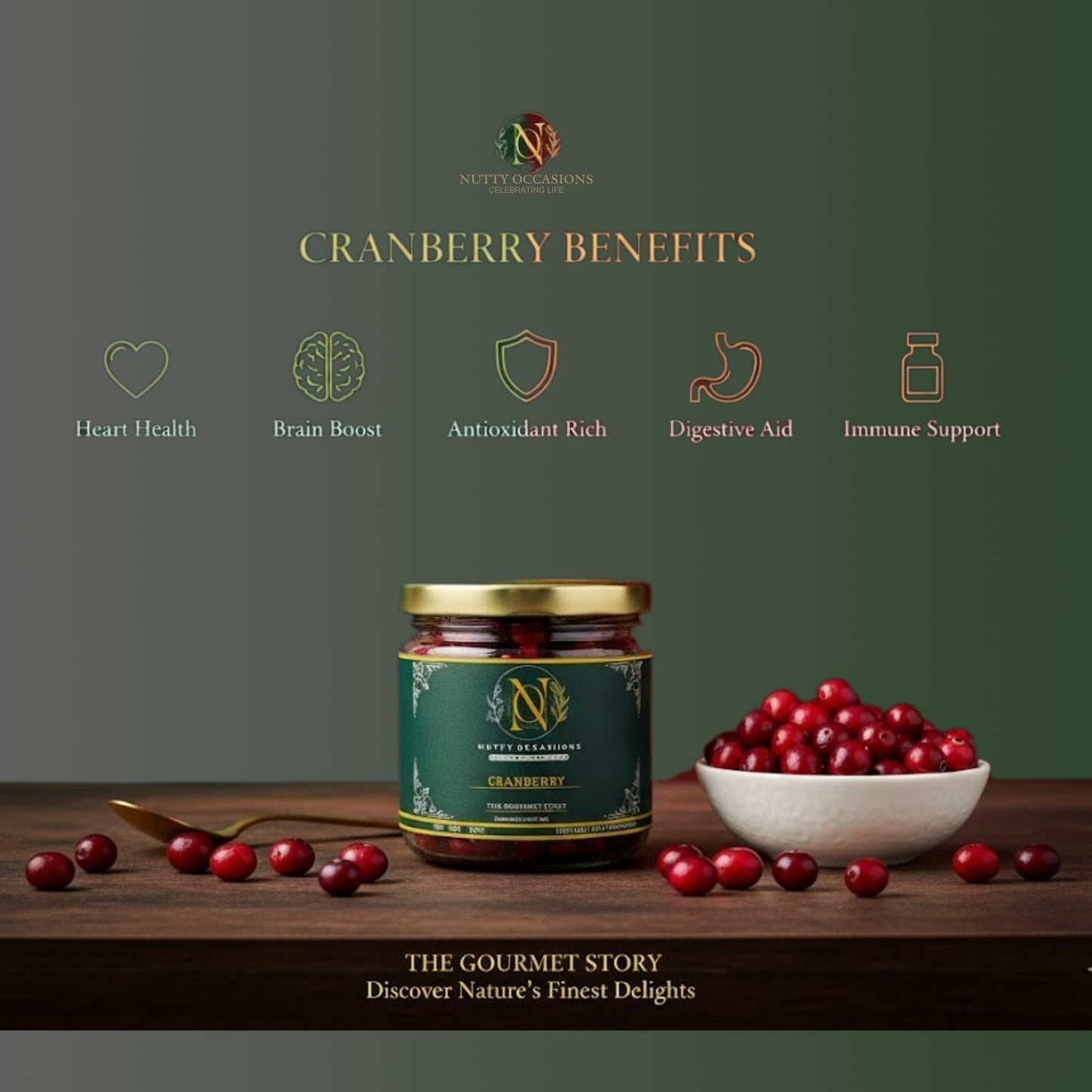 Nutty Occasions A++ Grade Almonds & Cranberry Duo - Heart Health & Brain Boost Snack Pack | 350 Grams