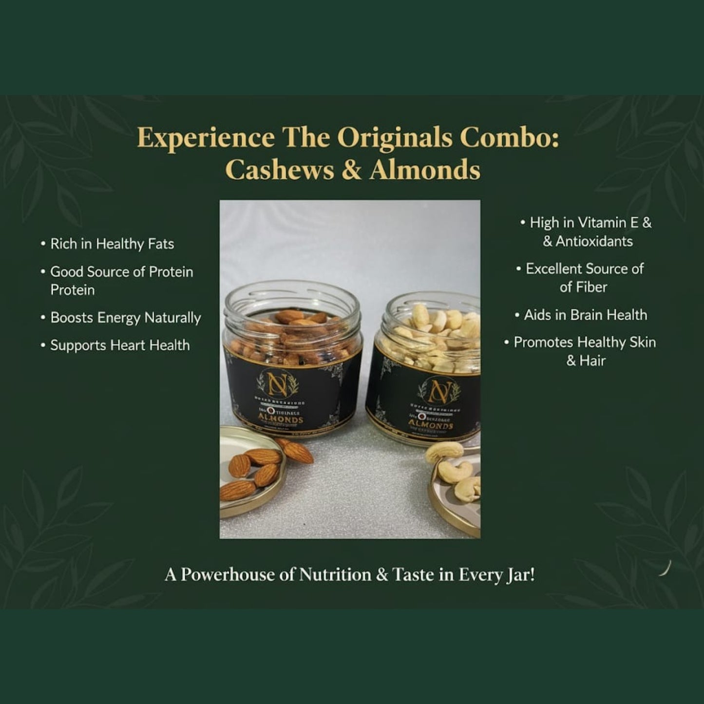 Nutty Occasions The Originals - Gourmet Heritage Almonds & Cashews, A++ Grade Protein Rich Dry Fruit  | 350 Grams