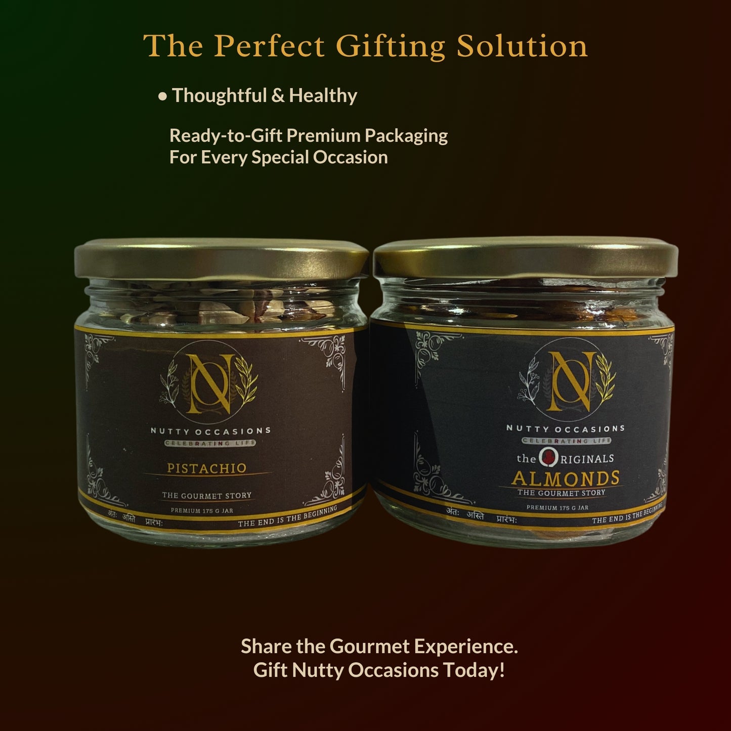 Nutty Occasions: 100% Pure Heart & Brain Boost Combo - Unpolished Almonds & Natural Pistachios in Reusable Glass Jars (350g Total)