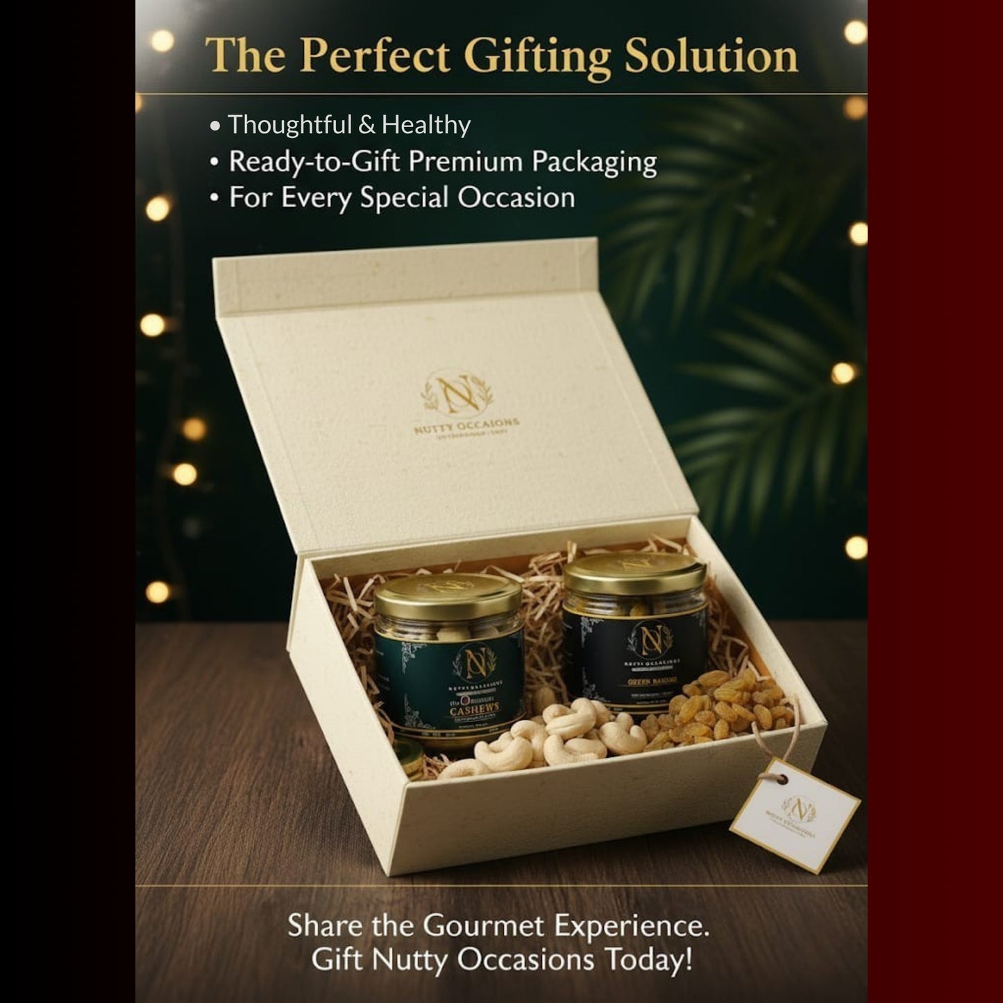 Nutty Occasions | Gourmet Cashew & Raisin Combo Box | The Originals A++ Grade, 100% Natural Dry Fruits | Premium Glass Jar Packaging | 350 Grams