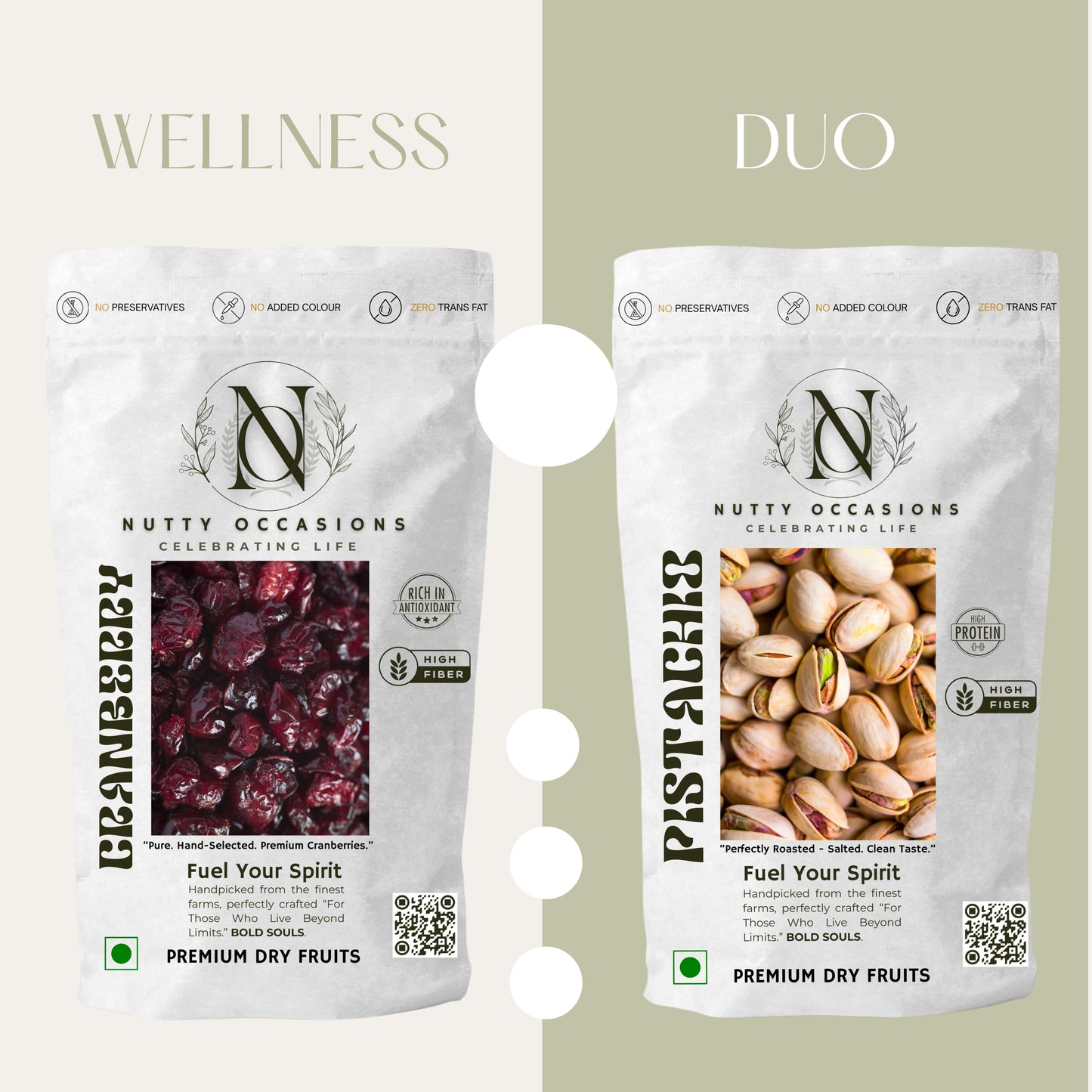 Nutty Occasions : Wellness Duo: A++ Pistachio Nuts & Antioxidant Cranberry Superfoods | 100% Natural, Reusable Zipper | 1 KG