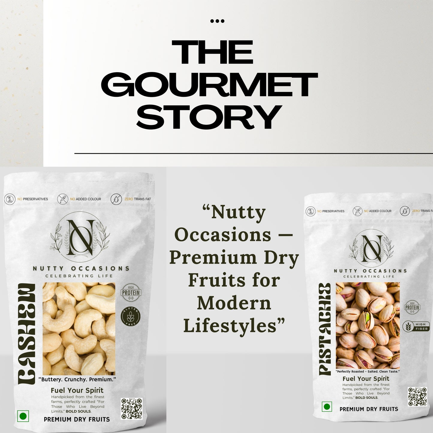Nutty Occasions : THE GOURMET STORY Pistachio & Cashew Combo - Crunchy, Premium Dry Fruits for Daily Wellness & Snacking | 1 KG